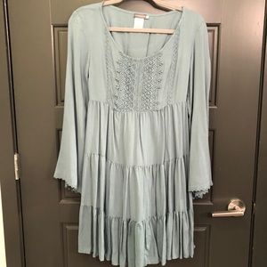 Powder blue long sleeved dress
